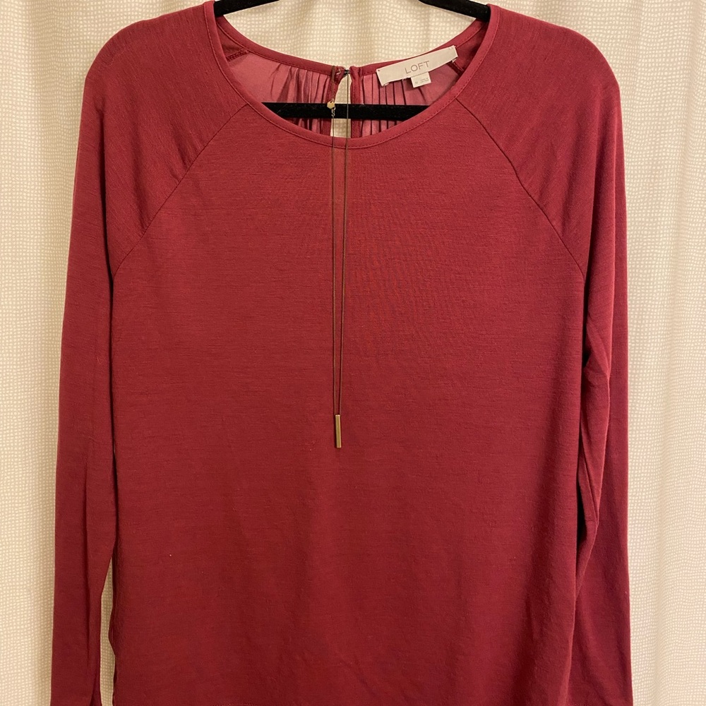 Loft burgandy blouse